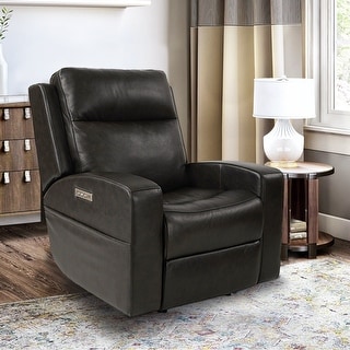 37" Wide Top Grain Leather Power Recliner Chair Glider Rocker Recliner
